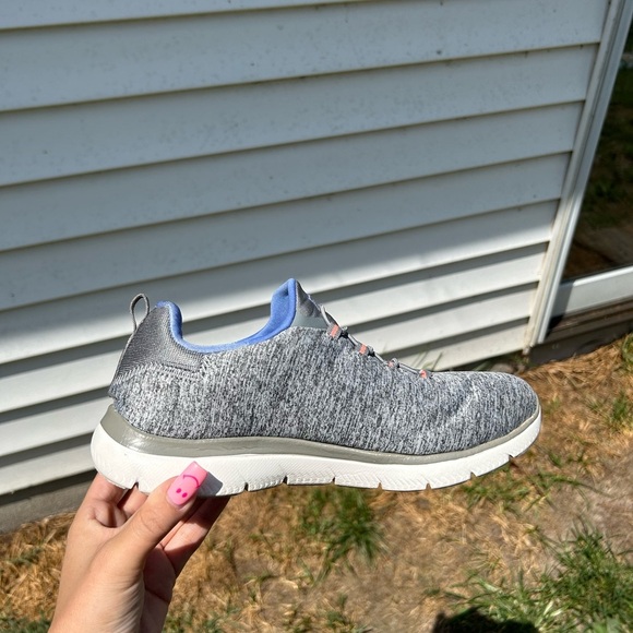Skechers Women's Summits Quick Getaway Grey Memory Foam Sneakers Shoe Size 7 - Picture 6 of 13